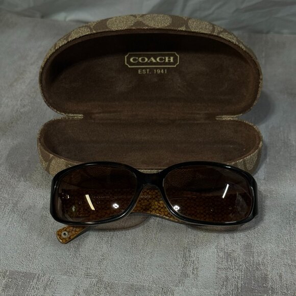 COACH ADDISON S803 BROWN DESIGNER WRAP EYEGLASSES FRAMES 60-140 118159 - Picture 1 of 9